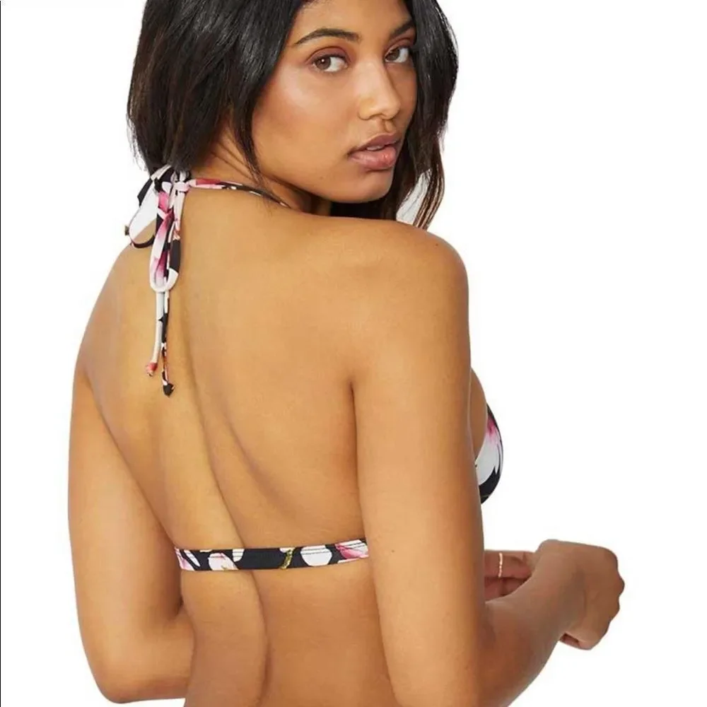 Frankie's Sienna Bikini Top in Black Lotus NWT